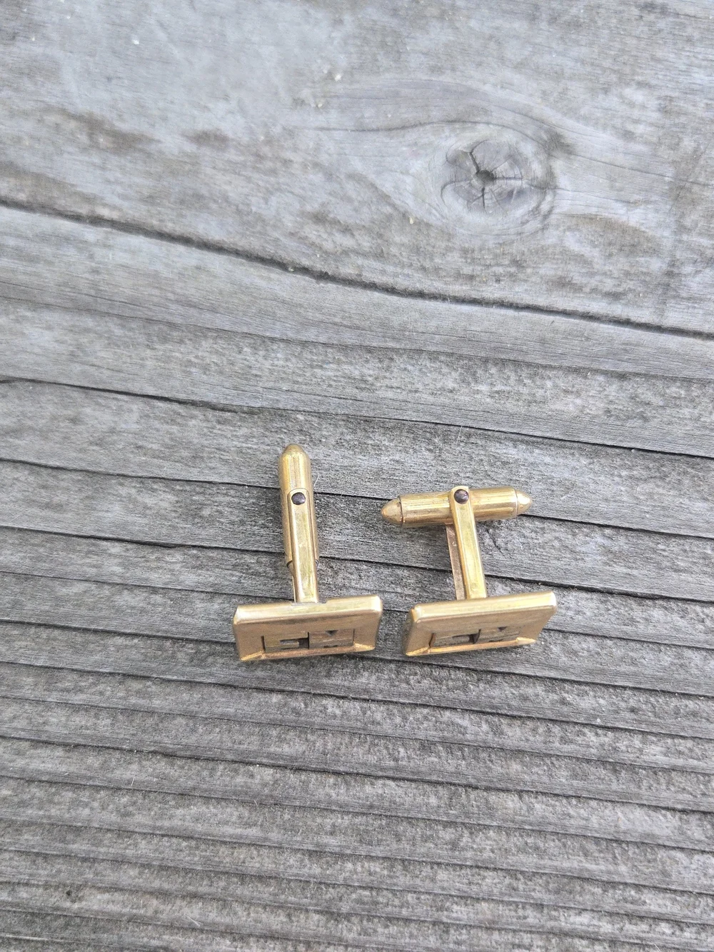 Vintage Gold-Tone 'EM' Monogram Cufflinks - Men's Accessories Swank